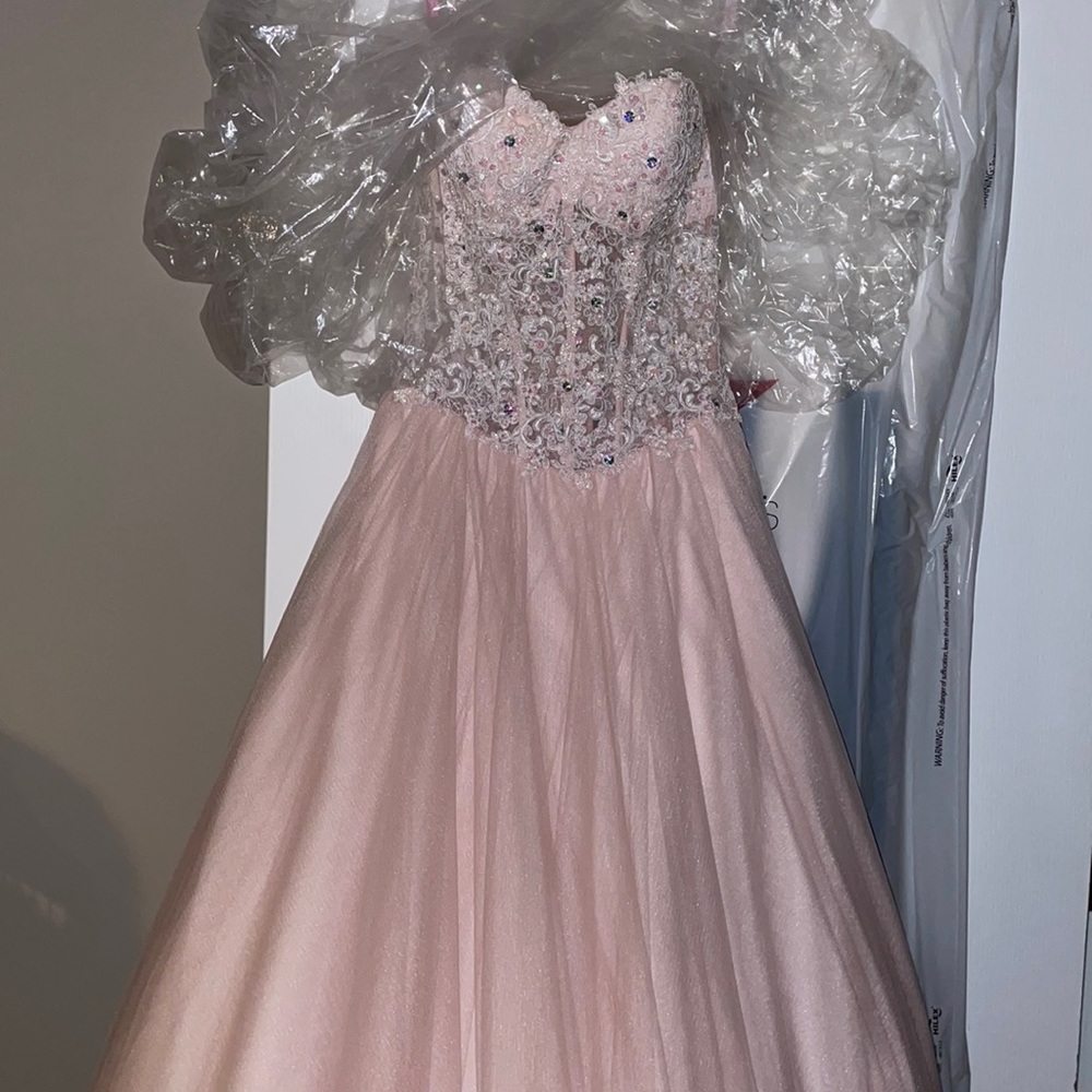 Perfect Sweet 16 Dress (blush pink with white lace corset top)